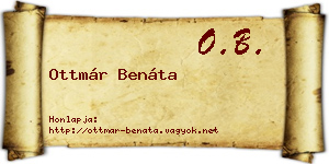 Ottmár Benáta névjegykártya